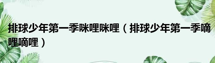 排球少年第一季咪哩咪哩（排球少年第一季嘀哩嘀哩）