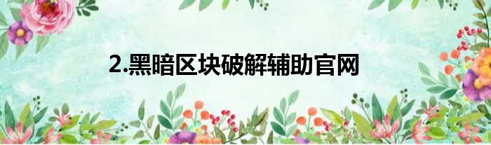 2.黑暗区块破解辅助官网