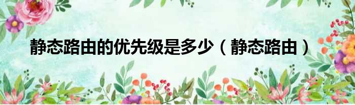 静态路由的优先级是多少（静态路由）