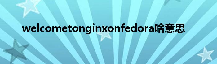 welcometonginxonfedora啥意思