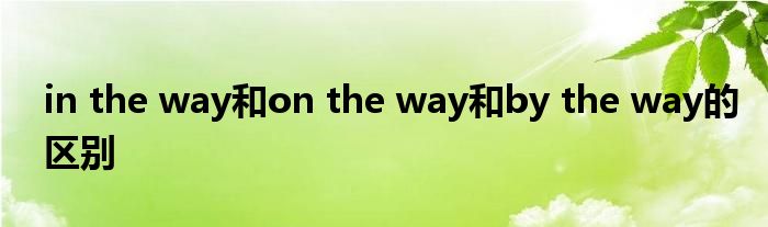in the way和on the way和by the way的区别