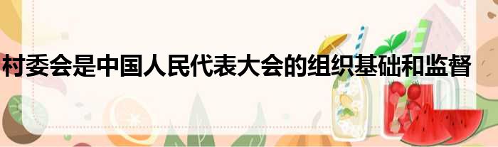 村委会是中国人民代表大会的组织基础和监督