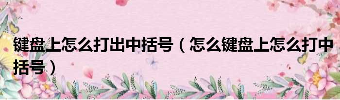 键盘上怎么打出中括号（怎么键盘上怎么打中括号）