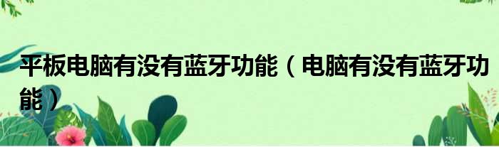 平板电脑有没有蓝牙功能（电脑有没有蓝牙功能）