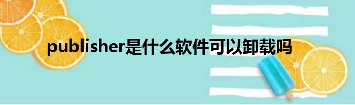 publisher是什么软件可以卸载吗