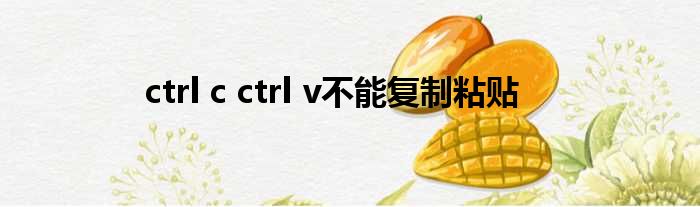 ctrl c ctrl v不能复制粘贴