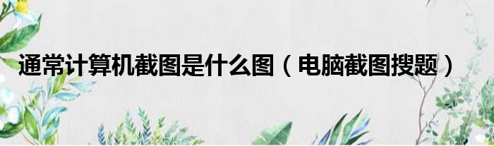 通常计算机截图是什么图（电脑截图搜题）