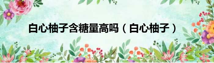 白心柚子含糖量高吗（白心柚子）