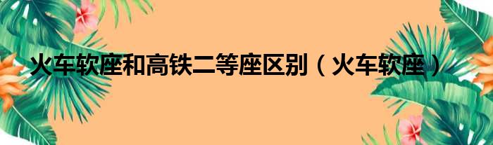 火车软座和高铁二等座区别（火车软座）