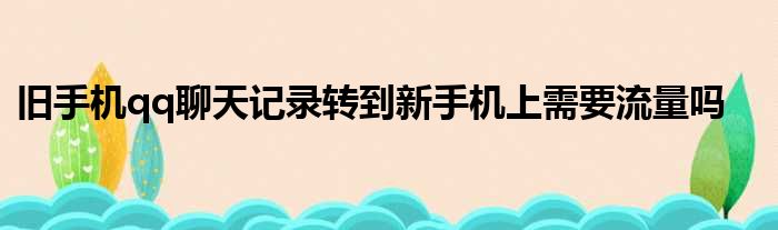 旧手机qq聊天记录转到新手机上需要流量吗
