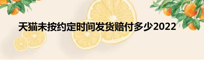 天猫未按约定时间发货赔付多少2022