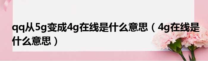 qq从5g变成4g在线是什么意思（4g在线是什么意思）
