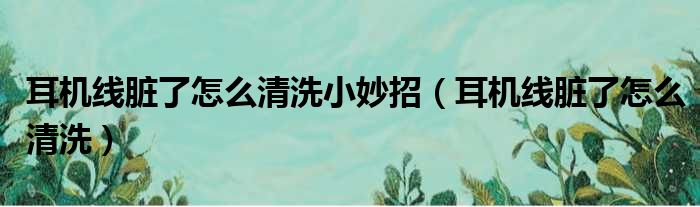 耳机线脏了怎么清洗小妙招（耳机线脏了怎么清洗）