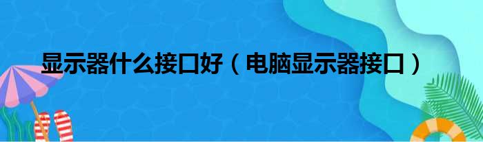 显示器什么接口好（电脑显示器接口）