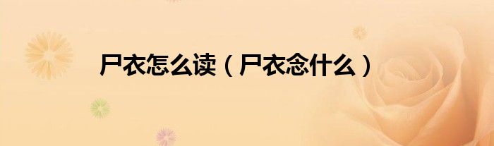 尸衣怎么读（尸衣念什么）