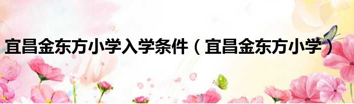 宜昌金东方小学入学条件（宜昌金东方小学）