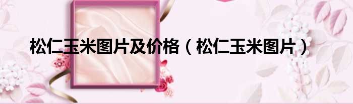 松仁玉米图片及价格（松仁玉米图片）
