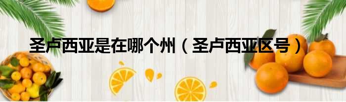 圣卢西亚是在哪个州（圣卢西亚区号）