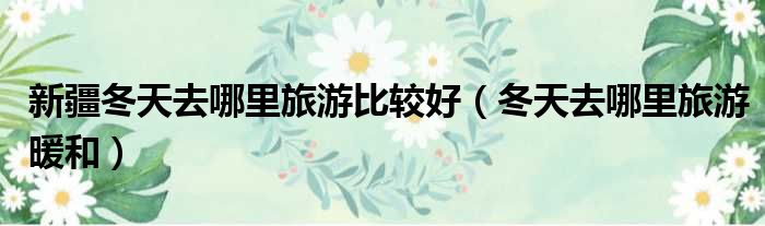 新疆冬天去哪里旅游比较好（冬天去哪里旅游暖和）