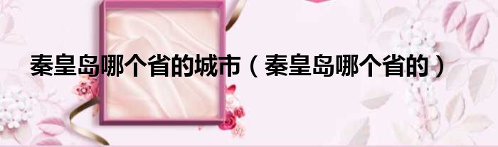 秦皇岛哪个省的城市（秦皇岛哪个省的）