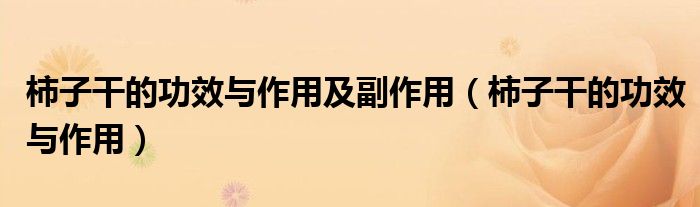 柿子干的功效与作用及副作用（柿子干的功效与作用）
