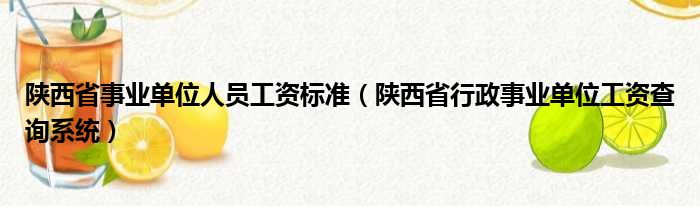 陕西省事业单位人员工资标准（陕西省行政事业单位工资查询系统）