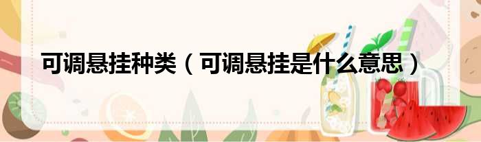 可调悬挂种类（可调悬挂是什么意思）