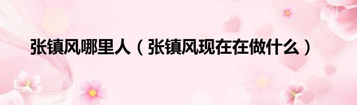 张镇风哪里人（张镇风现在在做什么）