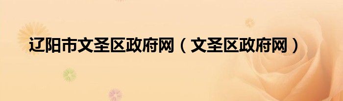 辽阳市文圣区政府网（文圣区政府网）