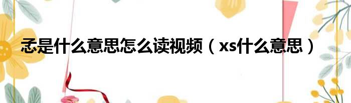 孞是什么意思怎么读视频（xs什么意思）