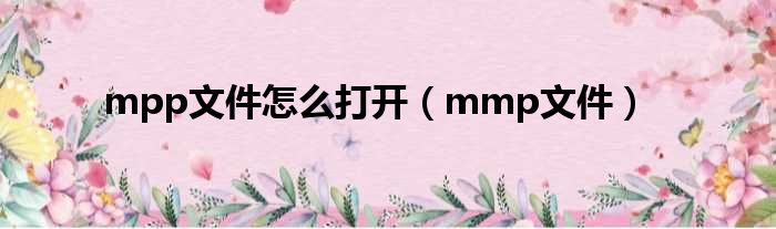 mpp文件怎么打开（mmp文件）