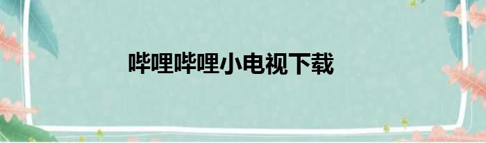 哔哩哔哩小电视下载