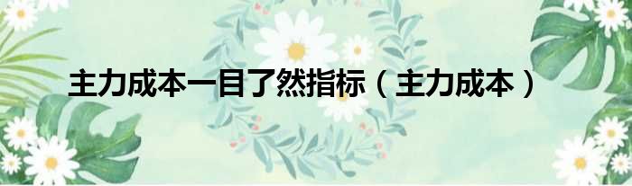 主力成本一目了然指标（主力成本）