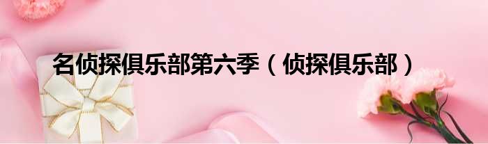 名侦探俱乐部第六季（侦探俱乐部）
