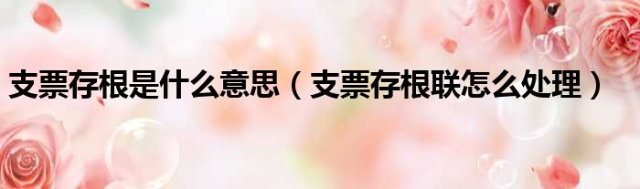 支票存根是什么意思（支票存根联怎么处理）