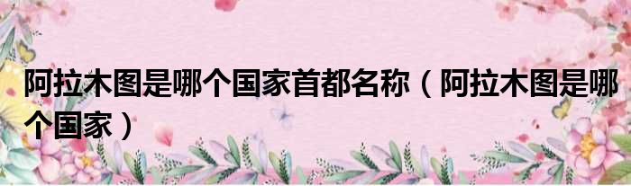 阿拉木图是哪个国家首都名称（阿拉木图是哪个国家）