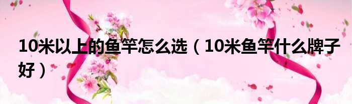 10米以上的鱼竿怎么选（10米鱼竿什么牌子好）