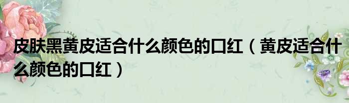 皮肤黑黄皮适合什么颜色的口红（黄皮适合什么颜色的口红）