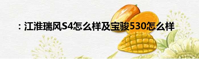 ：江淮瑞风S4怎么样及宝骏530怎么样