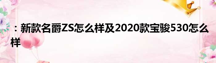 ：新款名爵ZS怎么样及2020款宝骏530怎么样