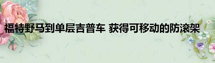 福特野马到单层吉普车 获得可移动的防滚架