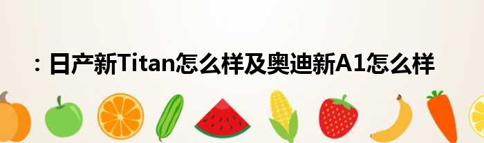：日产新Titan怎么样及奥迪新A1怎么样