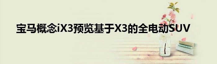 宝马概念iX3预览基于X3的全电动SUV