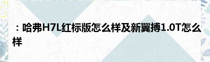 ：哈弗H7L红标版怎么样及新翼搏1.0T怎么样