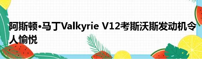 阿斯顿·马丁Valkyrie V12考斯沃斯发动机令人愉悦