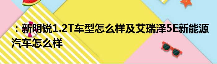 ：新明锐1.2T车型怎么样及艾瑞泽5E新能源汽车怎么样