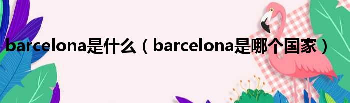 barcelona是什么（barcelona是哪个国家）
