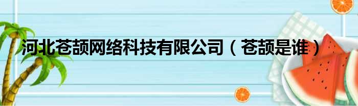 河北苍颉网络科技有限公司（苍颉是谁）