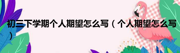 初三下学期个人期望怎么写（个人期望怎么写）