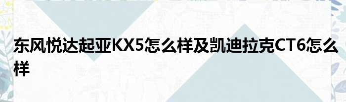 东风悦达起亚KX5怎么样及凯迪拉克CT6怎么样